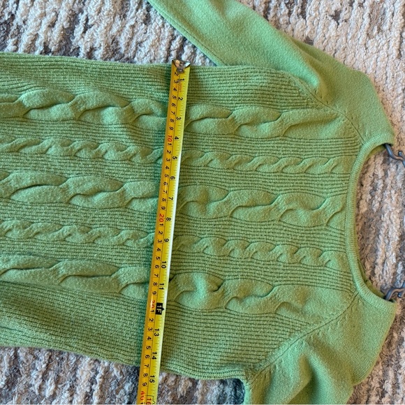 Cyrus Light Green Cable Knit Sweater - Picture 6 of 6